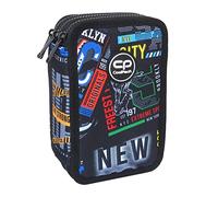 CoolPack XXL Federtasche Federmappe 3-Fach Schulstiftetui, dreifaches Federmäppchen, Federmäppchen für Mädchen, Jungen, Federmäppchen 44-teilig gefüllte Schüleretui 3-stöckig, Big City