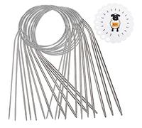 Coopay 11 Stück Rundstricknadeln Stricknadel Set aus Edelstahl 60cm Rundstricknadel mit Nadellehre, 1,5-5,0 mm Stricknadeln Rundstricknadel Anfänger Set, Ideal für Socken Pullover Kragen und Ärmel