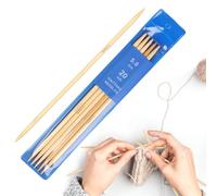 Coopay 5 Stück Bambus Nadelspiel 5,0 mm Stricknadeln Set, 20 cm Länge Stricknadeln für Socken, Schals, Mützen, Haustier, Pullover, Socken stricken für anfänger, Sockennadeln 5,0 mm