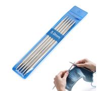 Coopay 5 Stück Edelstahl Nadelspiel 5,0 mm Stricknadeln Set, 15 cm Länge Stricknadeln für Socken, Schals, Mützen, Haustier, Pullover, Socken stricken für anfänger, Sockennadeln 5,0mm