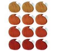 Coopay 600g (12x50g) Wolle zum Stricken, Merinowolle zum Stricken aus 98% Merinowolle und 2% Baumwolle, Superweich Wolle zum Häkeln, Häkelgarn für Kleidung, Schals, Decken, Tücher - Orange