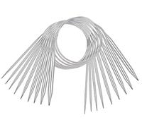 Coopay 9 Stück Rundstricknadel Set 80 cm Lange Edelstahl Rundstricknadeln 2,5-10 mm Stricknadeln Rundstricknadel für Anfänger, Stark Rundstricknadeln für Pullover, Schal, Decke oder Großes Projekt