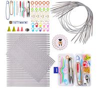 Coopay DPN Stricknadel Set, 151 Pcs Stricknadeln Set aus Metall, Inklusive Edelstahl Rundstricknadeln 80cm und 20cm Kurze Doppelspitze Stricknadeln Set und Strickzubehör, Komplettes Strick Starter Kit