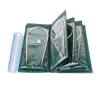 Coopay Edelstahl Rundstricknadeln 40 cm, 11 Stück Rundstricknadel Set mit Etui und Nadellehre, Kurze Rundstricknadel für Anfänger, Rundstricknadeln für Socken, Ärmel, Ausschnitte oder Kleine Projekte