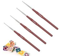 Coopay Häkelnadel Set - 1,0mm, 1,25mm, 1,5mm, 1,75mm Mit Länger Griff, 4 Stück Lcae Häkelnadeln für Anfänger, Mini Filethäkelnadeln für Spitze, Kleine Größe