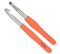 Coopay Häkelnadeln 9,0 mm, 2 Stück Kleine Häkelnadel für Amigurumi und Feines Häkeln, Spitze Häkelnadeln mit Weichem Griff, Kleine Häkelnadeln Ergonomisch TPR Griff Häkelnadeln 9,0 mm