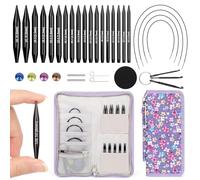 Coopay Kruze Auswechselbare Rundstricknadeln Set, 3,0-6,0 mm Stricknadel Set Austauschbar, Stricknadeln Rundstricknadel mit Aufbewahrungstasche, 9 Paar Aluminium Austauschbare Rundstricknadeln, Purple