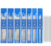 Coopay Stricknadeln Set 20cm aus Edelstahl, 35 Stück Kurze Stricknadeln für Socken Handschuhe Hüte Schals Haustier Pullover, Nadelspiel Set 2,0 mm-5,0 mm, Leicht Strumpfstricknadeln Stricknadel Set