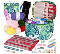 Coopay Stricknadeln Set - 55 Stück Edelstahl Doppelspitzen Mit Wolle, Strickzubehör Und Tasche, 20 cm Nadelspiel 2,0-6,5 mm Für Socken, Reichlich Geschenk
