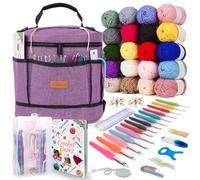 Coopay Tragbar Häkelset für Anfänger, 14 Stück Häkelnadel Set 2,0-10,0mm mit Weichem Griff, Häkelset mit 20 Häkelgarn, Große Kapazität Tasche, Häkelzubehör, Häkelsets für Tochter, Familie und Freund