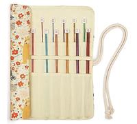 Coopay Tunesische Häkelnadeln Set, 11 Stück Aluminium Tunesische Häkelnadel mit Stricknadelrolle Tasche, 2mm - 8mm Bunt Metall Lange Häkelnadeln für Anfänger Erwachsene, Afghanische Häkelnadel Set