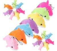 COOPHYA 25 Stück Plüschdelfin Schlüsselanhänger aus Weichem Plüsch und Pp Baumwolle Flauschige Delfin Anhänger als Tasche Dekoration und Geschenk für Alltag Zufällige Zufällige Farbe