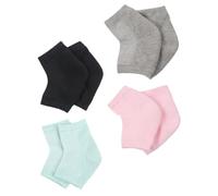 COOPHYA 4 Paar Feuchtigkeitsspendende Zehenlose Spa Gel Socken für Damen und Herren Weiche Polyester Baumwoll Fersensocken gegen Trockene Rissige Haut und Fersenschmerzen