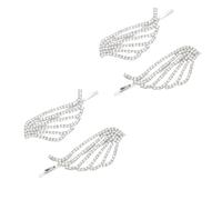 COOPHYA 4 Stück pack Flügelhaarspangen mit Strasssteinen aus Legierung Seitliche Haarspangen für Mädchen Elegante Haarklammern für Verschiedene Frisuren und Glattes Haar