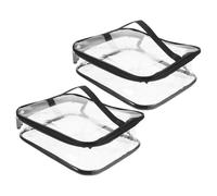 COOPHYA Großer Durchsichtiger Kulturbeutel mit Henkel 2 Stück aus PVC Reise Kosmetiktasche Leichter Kosmetikorganizer für Damen für Büro und Reisen