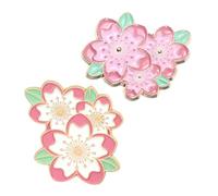 COOPHYA Japanische Kirschblüten Brosche Elegante Damenbrosche aus Zinklegierung 2 Stück Leichte und Robuste Anstecknadel Rosa Blütenform für Besondere Anlässe und Alltag