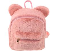COOPHYA Kreativer Damen Plüschrucksack mit Bärenohren Leichter Schulterrucksack für Schule und Reisen Modischer Winter Fluffy Rucksack aus Plüsch 1 Stück