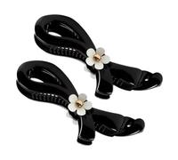 COOPHYA Modische Blumen Haarspangen Elegantes Design aus Kunststoff 2 Stück pack Bequeme Bananenclips Wiederverwendbar für Damen und Mädchen für und
