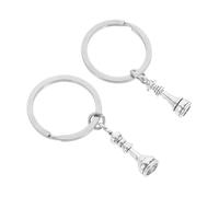 COOPHYA Schach Schlüsselanhänger Metall König Dame 1 Paar Kompakt Langlebig für Schachspieler Taschenanhänger