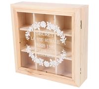 COOPHYA Schmuckvitrine mit 9 Fächern Quadratischer Schmuckkasten aus Acryl und Holz zur Stilvollen Aufbewahrung und Organisation von Schmuck und Kleinen Gegenständen