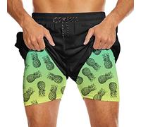 Coordaya 80er Jahre Shorts für Herren 90er Jahre Badehose Retro 80er Sommer Party Shorts 90er Jahre Shorts Schnell trocknende Badeshorts mit Netzfutter, schwarz 1, S 7-9