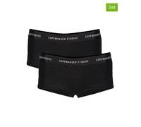 Panty COPENHAGEN STUDIOS "mit softem Logobund", Damen, Gr. M (38), schwarz, Feinripp, Obermaterial: 96% Baumwolle, 4% Elasthan (LYCRA), unifarben mit Farbeinsatz, körpernah, Unterhosen, aus gerippter