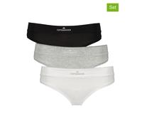 String COPENHAGEN STUDIOS "mit Logodruck am Bund", Damen, Gr. M (38), schwarz-weiß (schwarz, weiß, grau meliert), Single Jersey, Obermaterial: 95% Baumwolle, 5% Elasthan (LYCRA), unifarben mit Farbein