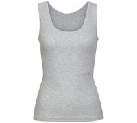 Achseltop COPENHAGEN STUDIOS "mit hochwertiger Logostickerei", Damen, Gr. S (36), N-Gr, grau (grau meliert), Feinripp, Obermaterial: 96% Baumwolle, 4% Elasthan, bestickt, unifarben, feminin, bequem, t