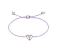 COPENHAGEN STUDIOS Armband Balloon Hearts Edelstahl Nylonband Herzanhänger Lila 24 cm Damen