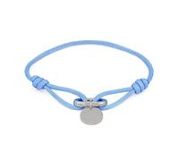 Copenhagen STUDIOS Fabric Link Bracelet - hellblau, silber - Damenarmband mit geknotetem Stoffband & Karabiner-Charm - Edelstahl poliert - stufenlos verstellbar