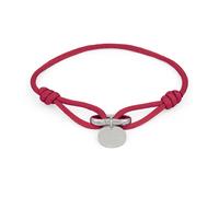 COPENHAGEN STUDIOS Fabric Link Bracelet - burgundy, silber - Damenarmband mit geknotetem Stoffband & Karabiner-Charm - Edelstahl poliert - stufenlos verstellbar