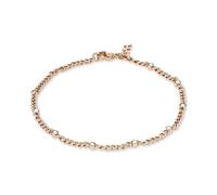 Edelstahlarmband COPENHAGEN STUDIOS "Schmuck Geschenk Edelstahl Armkette Glittery Cuban", roségoldfarben, kristallweiß, kristallweiß, Armbänder, Damen, 21cm, Edelstahl, Edelstahlarmband, mit Strassste