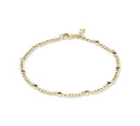 Copenhagen STUDIOS Armband Glittery - gold - Damenarmband aus poliertem Edelstahl mit 14K Vergoldung & schwarzen Strasssteinen - verstellbare Länge - wasserfest