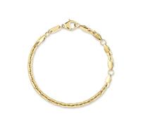 COPENHAGEN STUDIOS Armband Unisex - gold - Gliederarmband aus poliertem Edelstahl für Damen & Herren - 14K vergoldet - verstellbare Länge - wasserfest & hautfreundlich