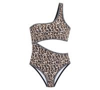 Badeanzug COPENHAGEN STUDIOS "Leody", Damen, Gr. 42, Cup A/B, braun (braun, bedruckt), Obermaterial: 84% Polyamid, 16% Elasthan. Futter: 92% Polyester, 8% Elasthan, Animalprint, Badeanzüge, Mit trendi