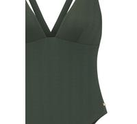 Badeanzug COPENHAGEN STUDIOS "Nela", Damen, Gr. 40, Cup A/B, grün (dunkelgrün), Rippware, Recycling-Polyamid, unifarben, strukturiert, Badeanzüge, mit modischer Trägerlösung am Rücken (12481751-40) du
