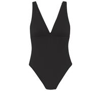 Badeanzug COPENHAGEN STUDIOS "Nela", Damen, Gr. 46, Cup C/D, schwarz, Rippware, Recycling-Polyamid, unifarben, strukturiert, Badeanzüge, mit modischer Trägerlösung am Rücken (96089609-46) schwarz