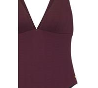 Badeanzug COPENHAGEN STUDIOS "Nela", Damen, Gr. 40, Cup A/B, rot (weinrot), Rippware, Recycling-Polyamid, strukturiert, unifarben, Badeanzüge Badeanzug, mit modischer Trägerlösung am Rücken (92428137-