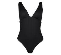Badeanzug COPENHAGEN STUDIOS "Nela", Damen, Gr. 34, Cup A/B, schwarz, Rippware, Recycling-Polyamid, unifarben, strukturiert, Badeanzüge, mit modischer Trägerlösung am Rücken (73306809-34) schwarz