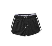Badeshorts COPENHAGEN STUDIOS, Herren, Gr. S (46/48), N-Gr, schwarz, Recycling-Polyester, unifarben mit Farbeinsätzen, Badehosen Badeshorts, mit elastischem Bund (83984645-S) schwarz