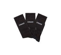 Basicsocken COPENHAGEN STUDIOS, Damen, Gr. 43-46, schwarz (3x schwarz), Baumwollmischung, unifarben, elastisch, Socken, mit Rippstruktur und Stickerei (19792053-43) 3x schwarz