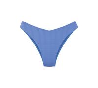 Bikini-Hose COPENHAGEN STUDIOS "Nela", Damen, Gr. 36, N-Gr, blau, Rippware, Recycling-Polyamid, unifarben, strukturiert, Badehosen, in V-förmiger Schnittform (40648122-36) blau