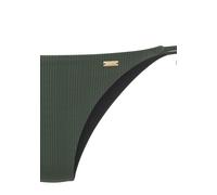 Bikini-Hose COPENHAGEN STUDIOS "Nela", Damen, Gr. 36, N-Gr, grün (dunkelgrün), Rippware, Recycling-Polyamid, unifarben, strukturiert, Badehosen, mit seitlichen Bändern (75765467-36) dunkelgrün