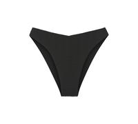 Bikini-Hose COPENHAGEN STUDIOS "Nela", Damen, Gr. 34, N-Gr, schwarz, Rippware, Recycling-Polyamid, unifarben, strukturiert, Badehosen, in V-förmiger Schnittform (12637100-34) schwarz