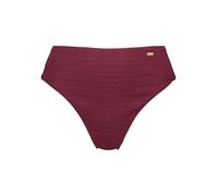 Highwaist-Bikini-Hose COPENHAGEN STUDIOS "Nela", Damen, Gr. 44, N-Gr, rot (weinrot), Rippware, Recycling-Polyamid, strukturiert, unifarben, Badehosen, mit höherem Beinausschnitt (47349710-44) weinrot