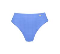 Highwaist-Bikini-Hose COPENHAGEN STUDIOS "Nela", Damen, Gr. 36, N-Gr, blau, Rippware, Recycling-Polyamid, unifarben, strukturiert, Badehosen, mit höherem Beinausschnitt (30445040-36) blau