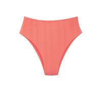 Highwaist-Bikini-Hose COPENHAGEN STUDIOS "Nela", Damen, Gr. 40, N-Gr, rot (apricot), Rippware, Recycling-Polyamid, unifarben, strukturiert, Badehosen, mit höherem Beinausschnitt (15268419-40) apricot