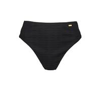 Highwaist-Bikini-Hose COPENHAGEN STUDIOS "Nela", Damen, Gr. 38, N-Gr, schwarz, Rippware, Recycling-Polyamid, unifarben, strukturiert, Badehosen, mit höherem Beinausschnitt (51798451-38) schwarz
