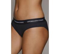 Bikinislip COPENHAGEN STUDIOS "mit softem Logobund", Damen, Gr. L (40), schwarz, Feinripp, Obermaterial: 96% Baumwolle, 4% Elasthan (LYCRA), unifarben mit Farbeinsatz, körpernah, Unterhosen, aus gerip