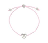 Copenhagen STUDIOS Bracelet Balloon Hearts - Damenarmband mit Nylonband & Herzanhänger aus poliertem Edelstahl - stufenlos verstellbar